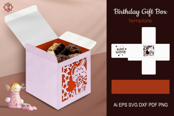 Download Birthday Gift Box Template | Paper Cutti - Template Collection
