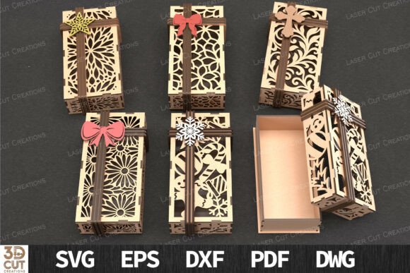 Download Gift Box Bundle Laser Cut SVG Set - Set Collection