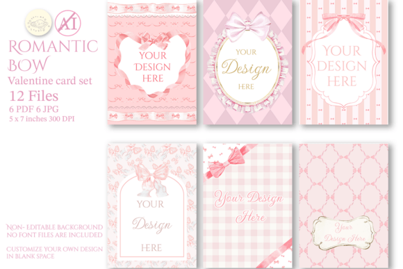 Download Romantic Bow Valentine Card Template - Template Collection