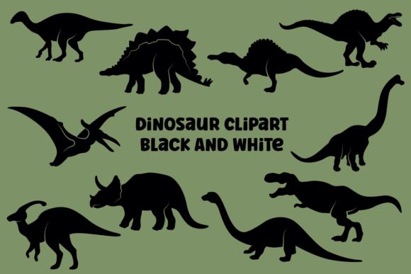 Download Dinosaur Clipart Black and White Free - Black and white Collection