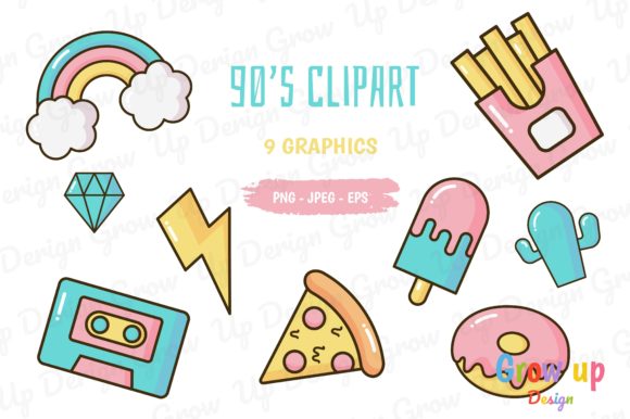 Download Nostalgic 90s Clipart Set. - Set Collection