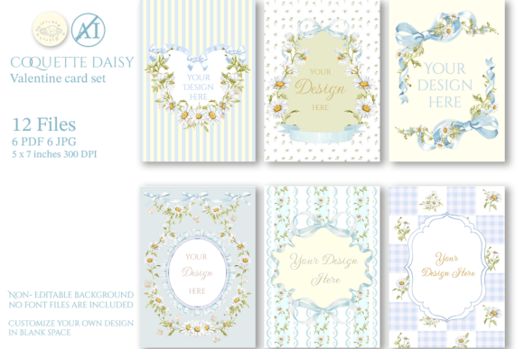 Download Coquette Daisy Valentine Card Template - Template Collection
