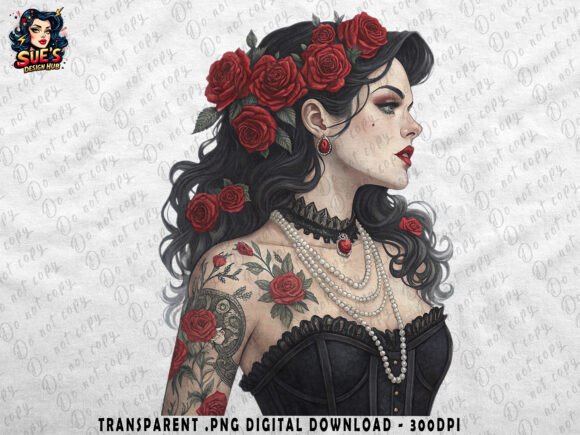 Download Gothic Woman in Black Corset - Set Collection