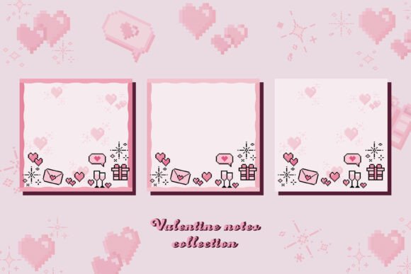 Download Valentine 8 Bit Cute Memo Pad Template - Template Collection