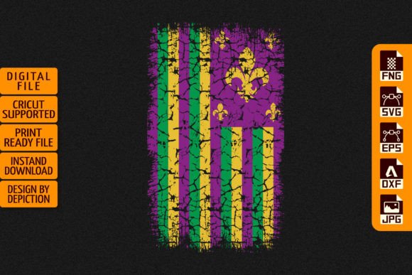 Download Mardi Gras Flag T-Shirt Print Template - Template Collection
