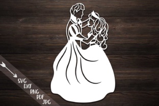 Download Cinderella Paper Cutting Template, Bride and Groom&nbsp;&nbsp; - Template Collection