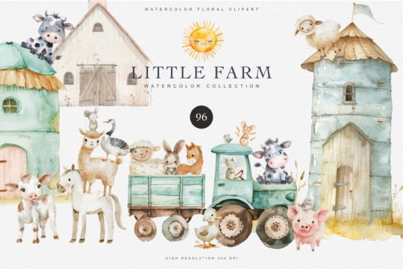 Download Nursery Little Farm Animal Clipart Set - Set Collection