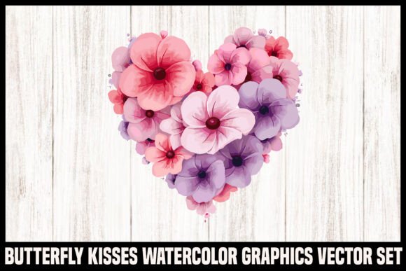 Download Watercolor Floral Heart Clipart Set - Set Collection