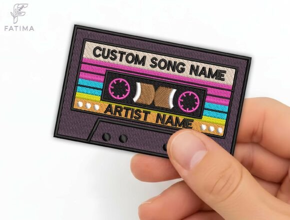 Download Cassette Tape Patch Embroidery Design - Set Collection