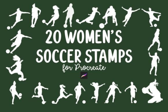 Download 20 Women's Soccer Stamp Set Procreate - Set Collection