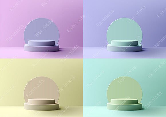 Download Set of 3D Pastel Colors Podium - Set Collection