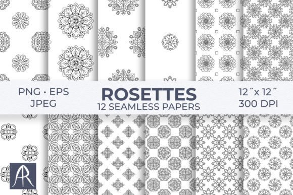 Download Black and White Rosettes &amp; Mandalas Digi - Set Collection