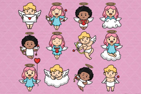 Download Set of Cupid Angel Valentine's Day - Set Collection