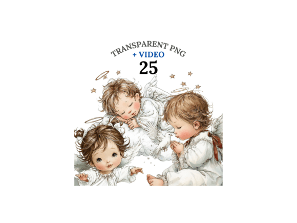 Download 25 Cute Angel Clipart Set - Set Collection