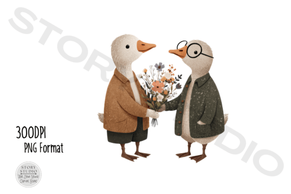 Download Cute Goose Couple Clipart - Goose couple clipart Collection