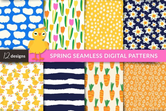 Download SPRING SEAMLESS DIGITAL PATTERNS Set - Set Collection