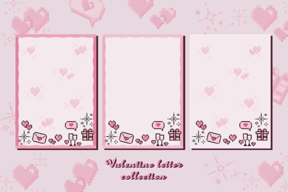 Download Valentine 8 Bit Cute Letters Template - Template Collection