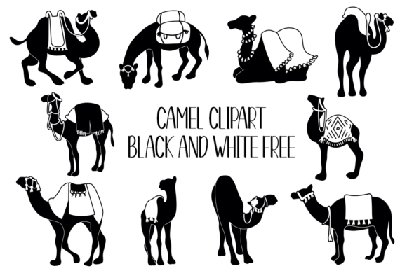 Download Camel Clipart Black and White Free - Black and white Collection