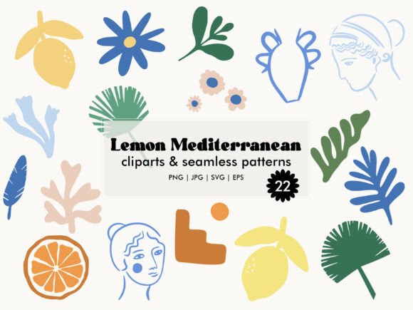 Download Mediterranean Summer Organic Shapes Set - Set Collection